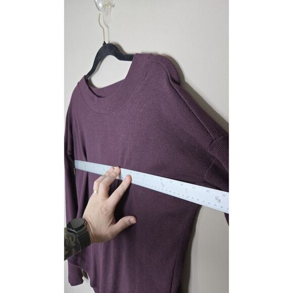 Athleta Womens Long Sleeve Sweater Blouse Top Plum Purple Size Small Petite - Picture 5 of 6